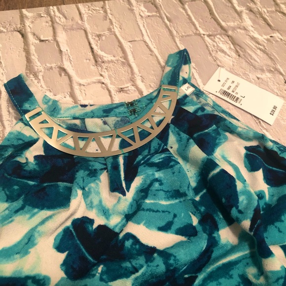 Ricki’s High Neck White, Turquoise, Green Tank Top US L - Picture 3 of 8